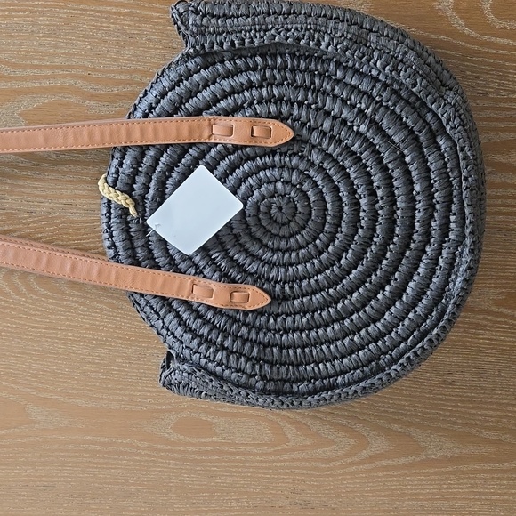 INC Straw and leather round bag - Picture 4 of 6